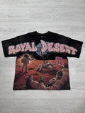 Royal Desert black chilling on moon tee