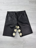 Lost shadows black bone Leather jorts
