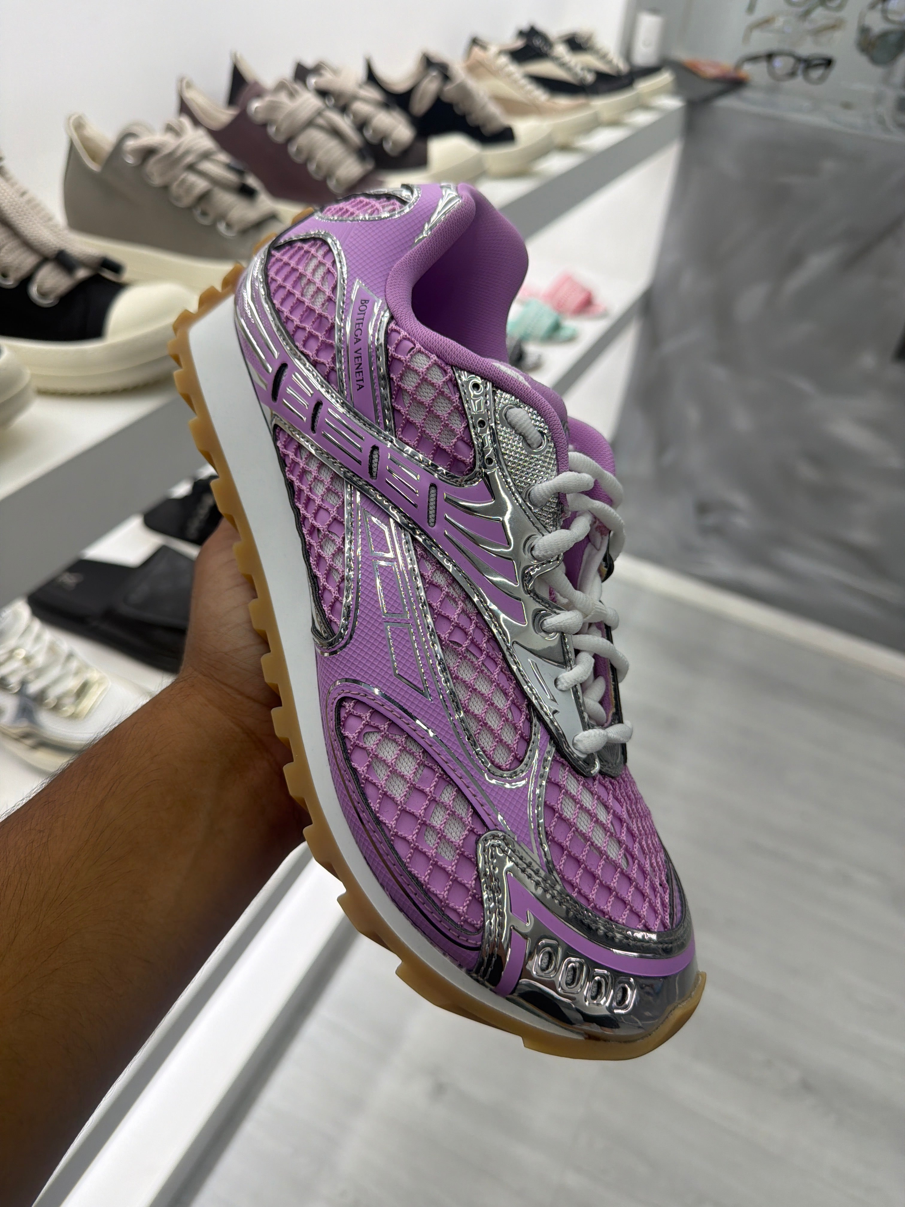 Bottega Veneta Pink Gloss/Silver