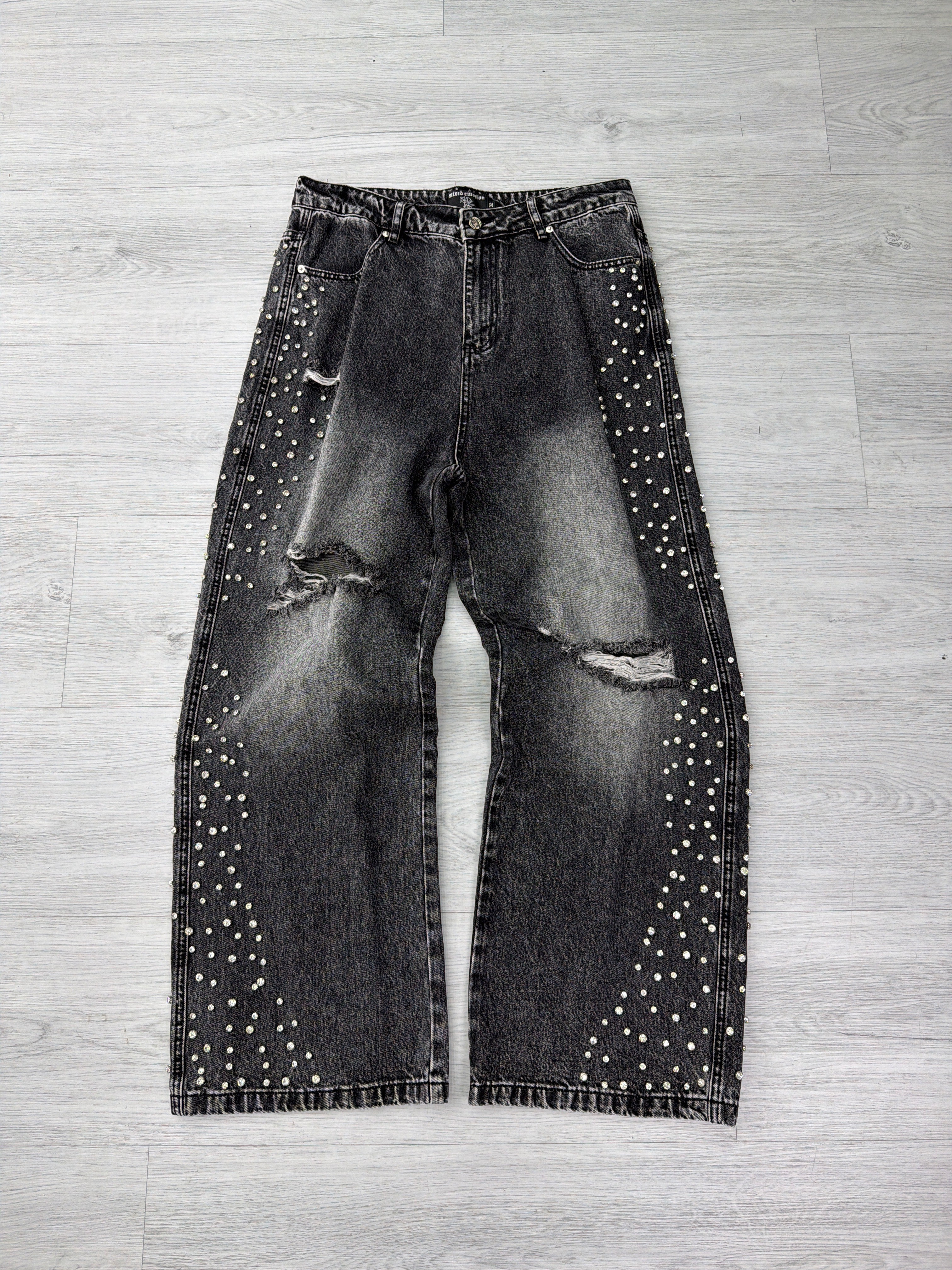 Mixed Emotion Black wash Boot Cut rhinestone Jeans