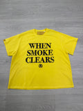 When smoke clears yellow black tee