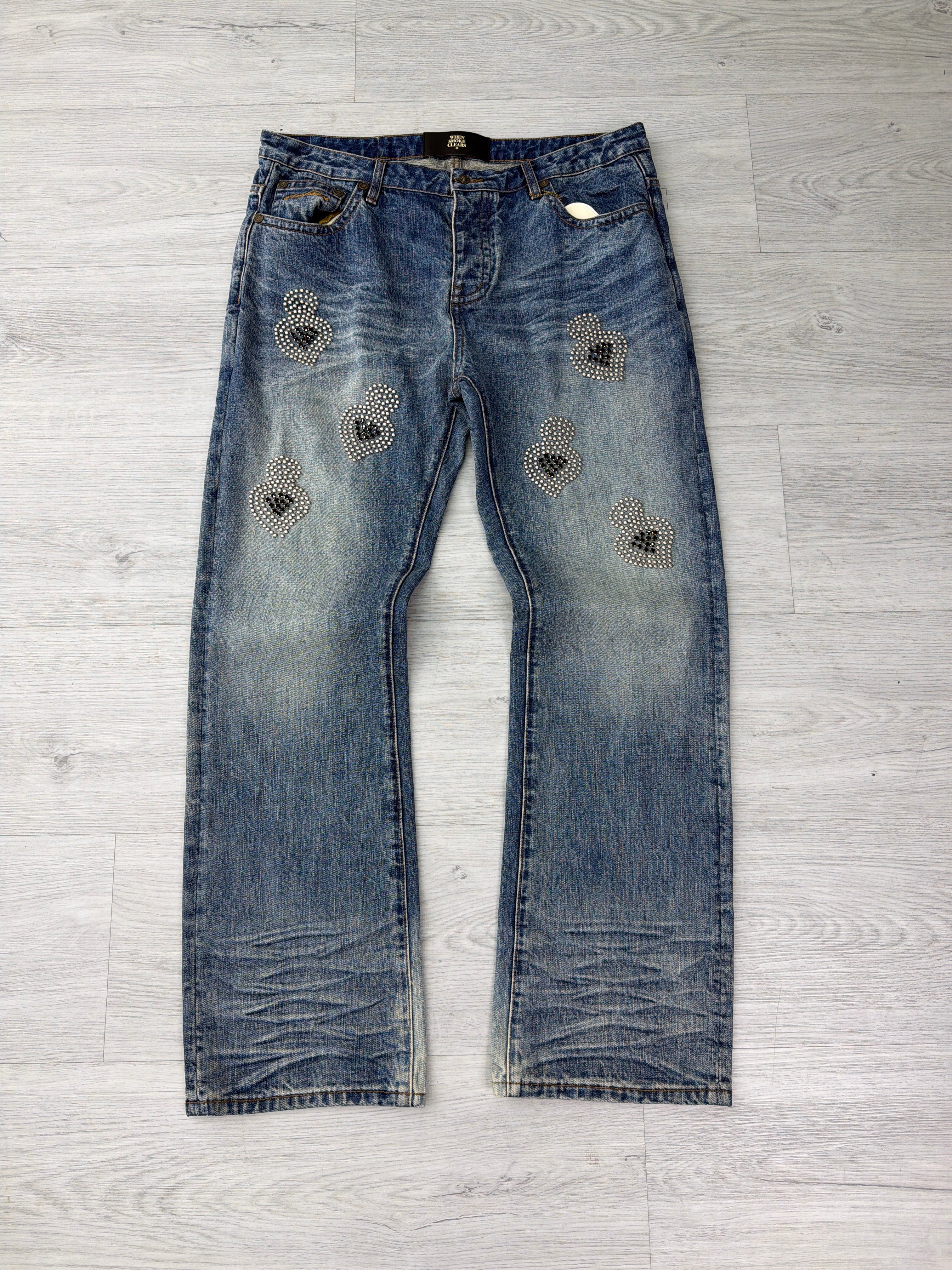 When Smoke Clears studded denim Indigo med / steel black
