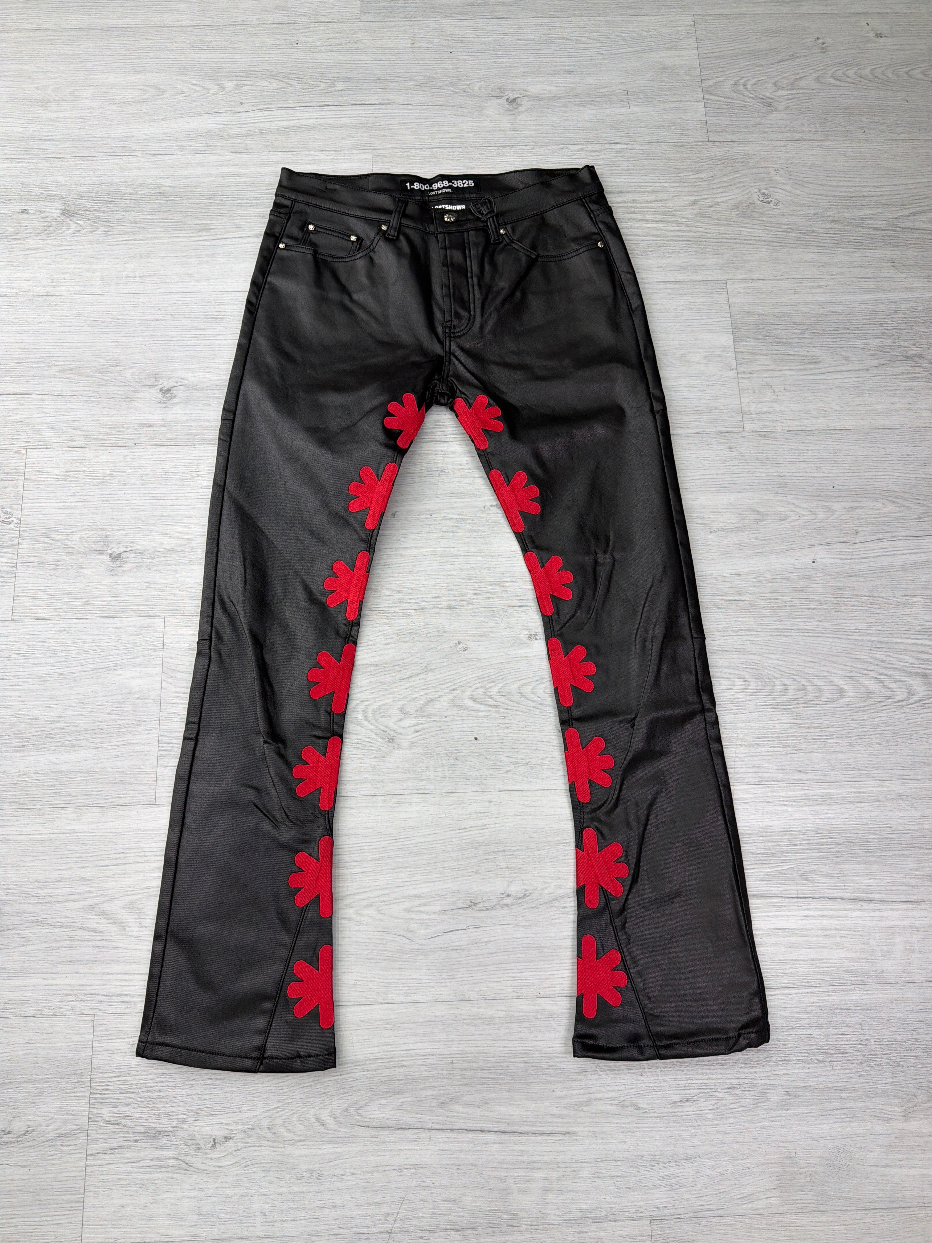 Lost shadows black and red wax jeans