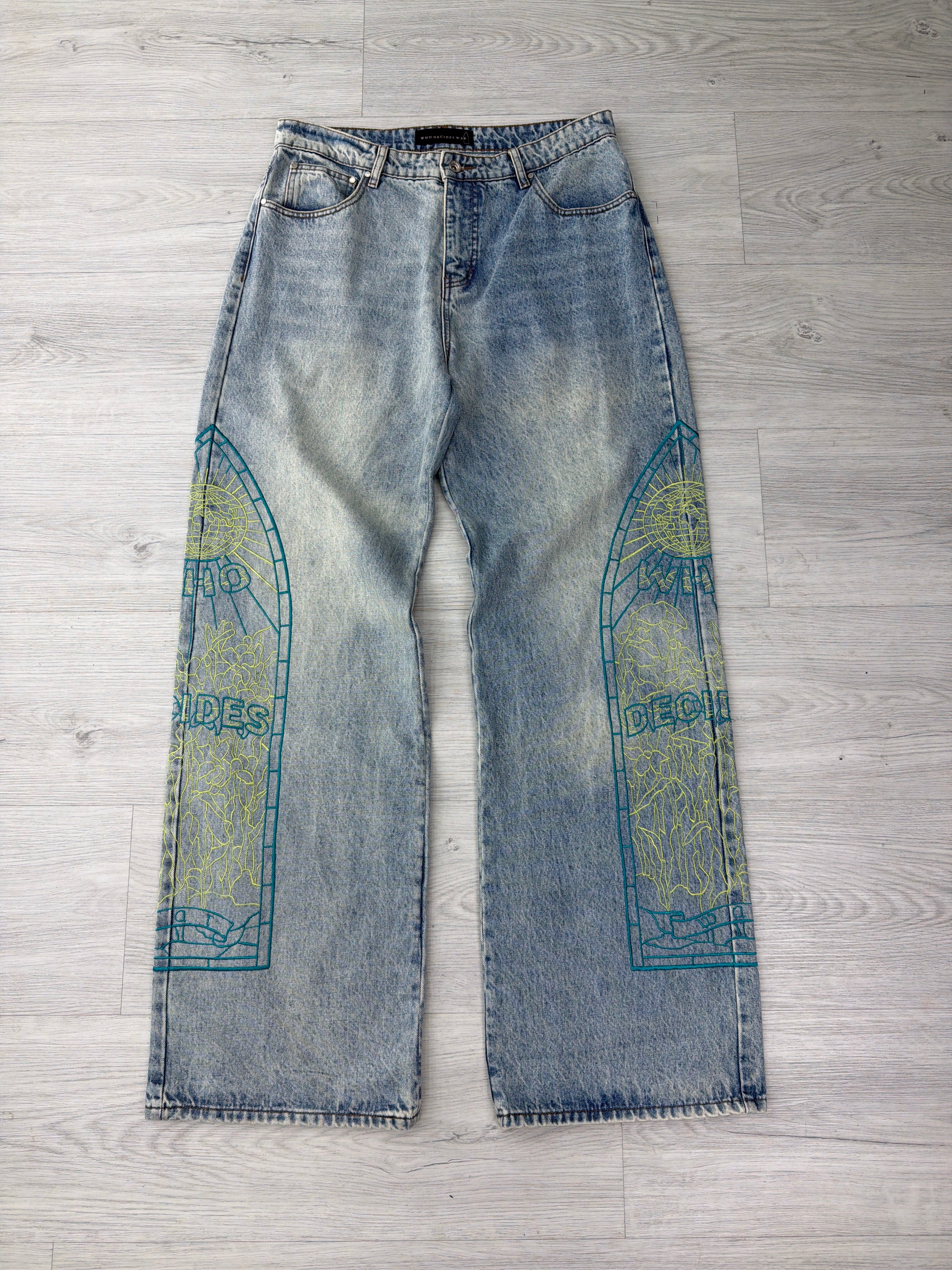 Who Decides War Cowboy Light Wash, Neon & Blue Jeans
