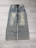 Lost shadows Embossed blue denim jeans