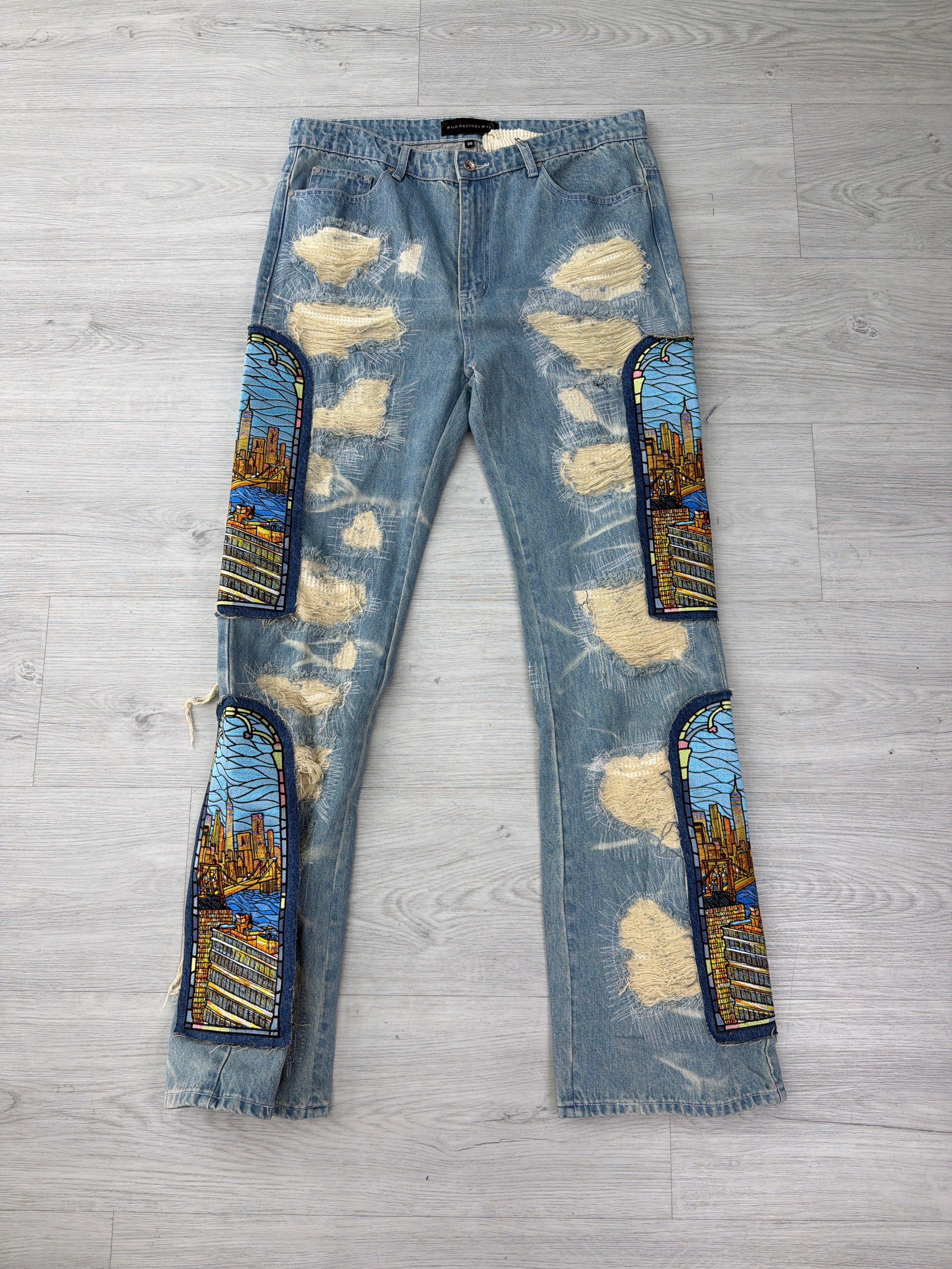 Who decides war Potn stained glass denim