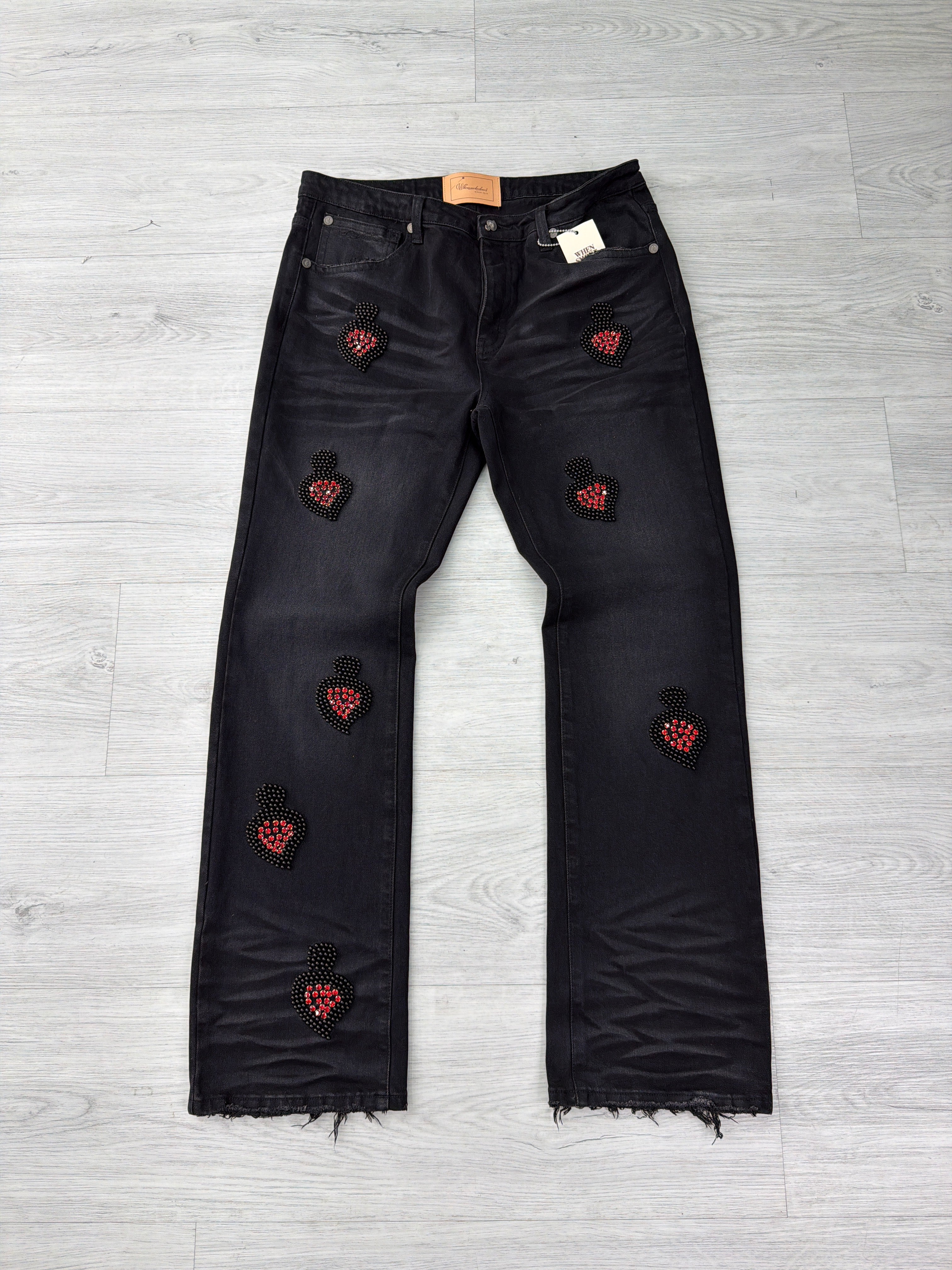 When smoke Clears Space black / red Jeans