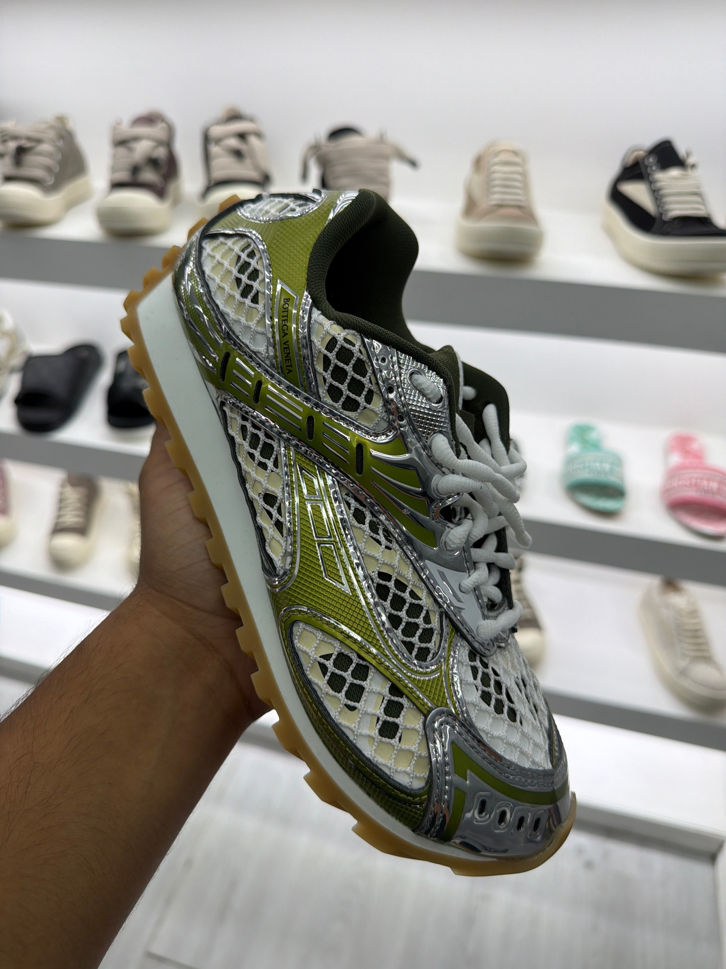 Bottega Veneta Olive green /Silver