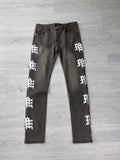 Mixed Emotions blue and black side logo jeans