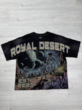 Royal Desert walking on moon black and tan tee