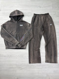 Bossi Grey White Classic Zip Up Sweatsuit