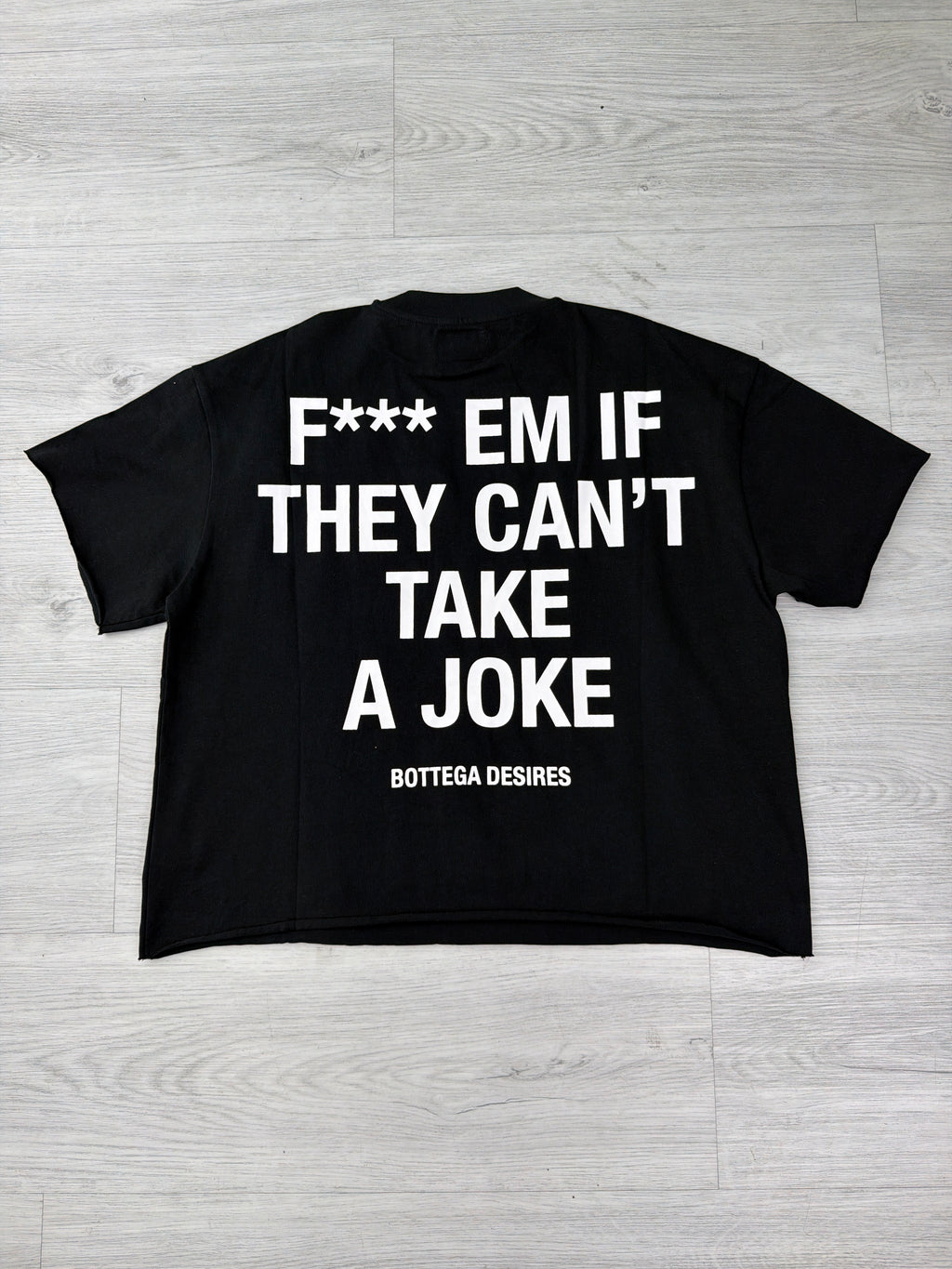 Bottega Desires black fuck em tee