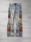 WHO DECIDES WAR 'BARRAGE DENIM' LIGHT WASH JEANS