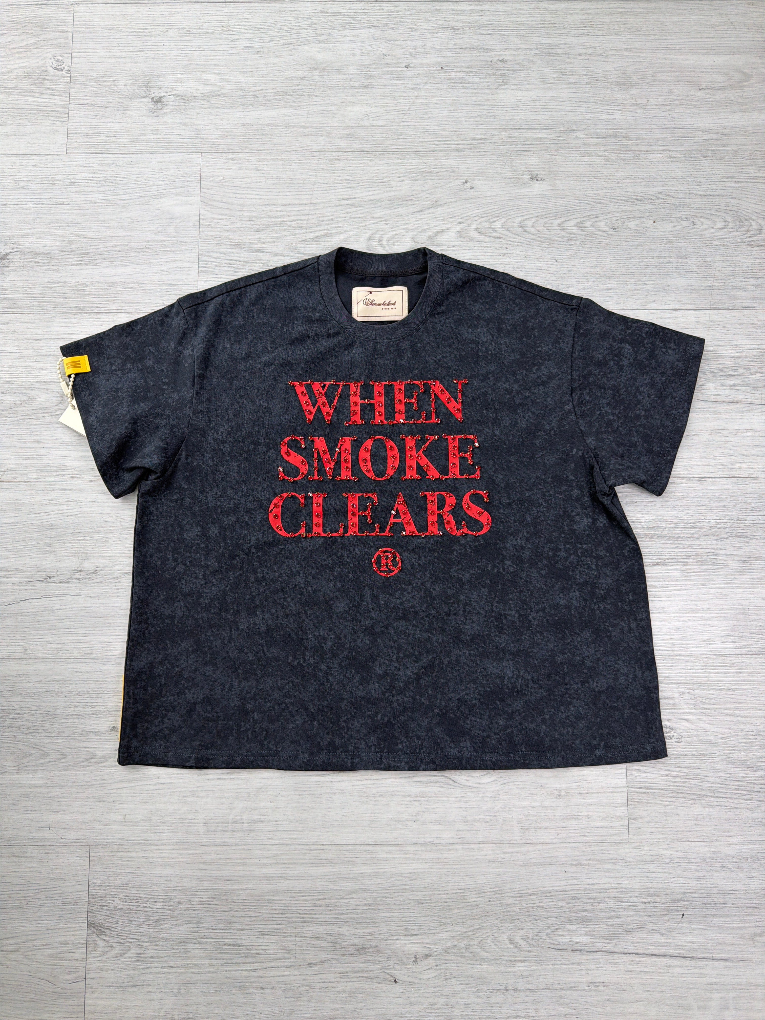 When Smoke Clears Space Black /Red Tee