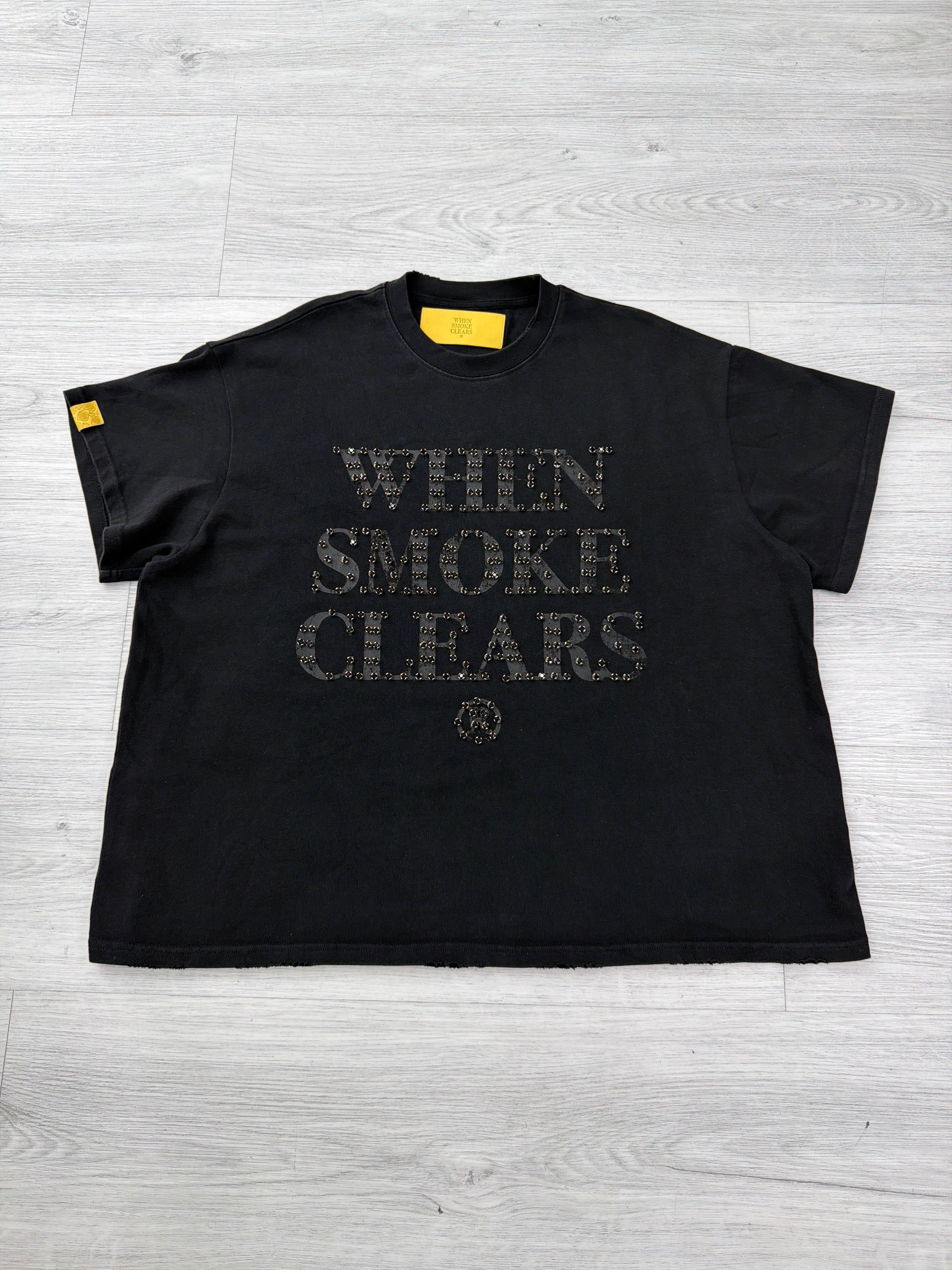 When smoke Clears off black logo tee