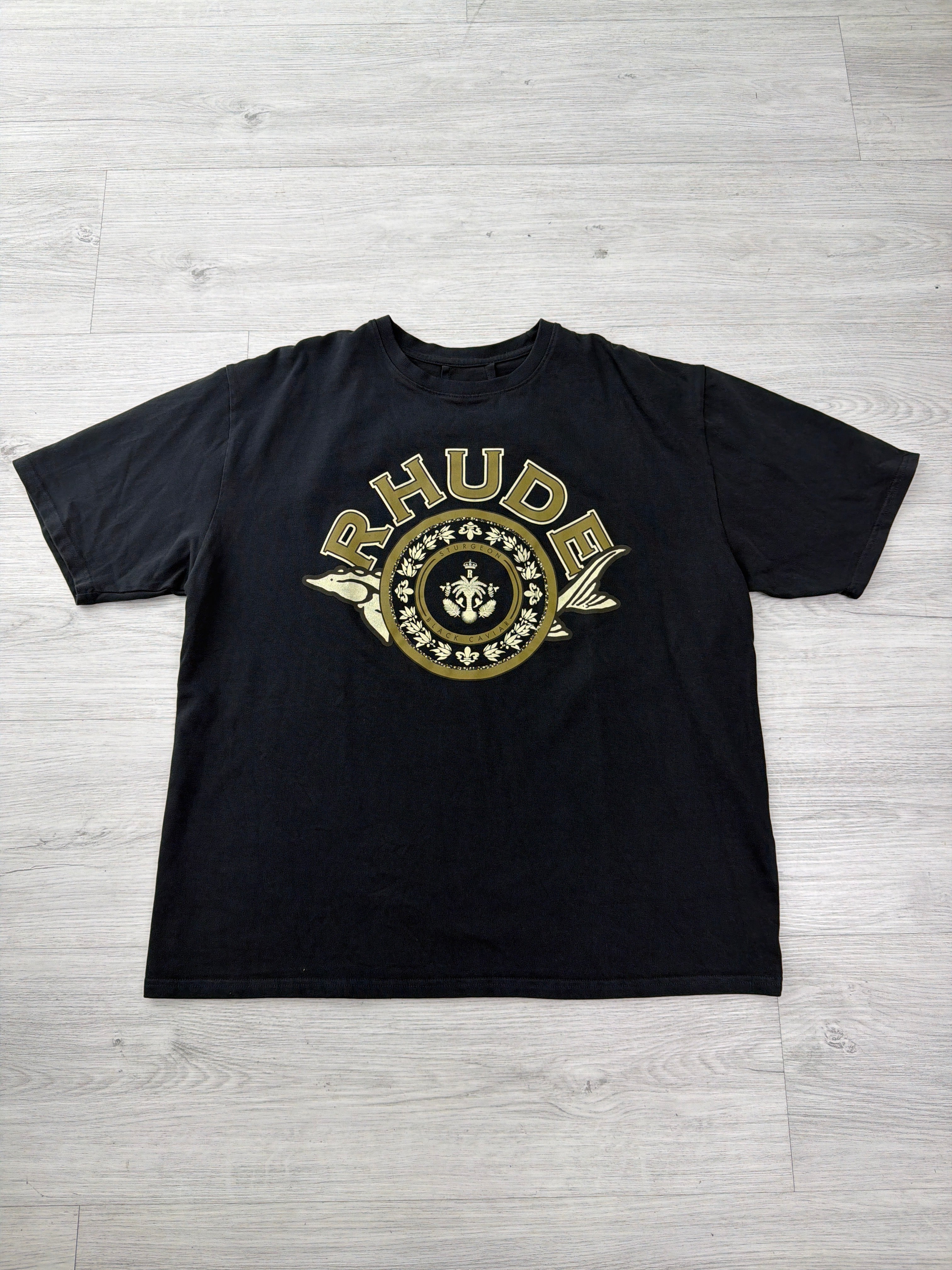 Rhude black caviar vintage black tee