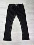 Lost shadows black on black studded jeans