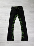 Lost shadows black and green outline jeans