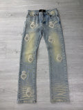 When Smoke Clears studded light blue wash / clear