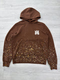 Amiri Hoodie MA Crystal Paint Splatter Brown