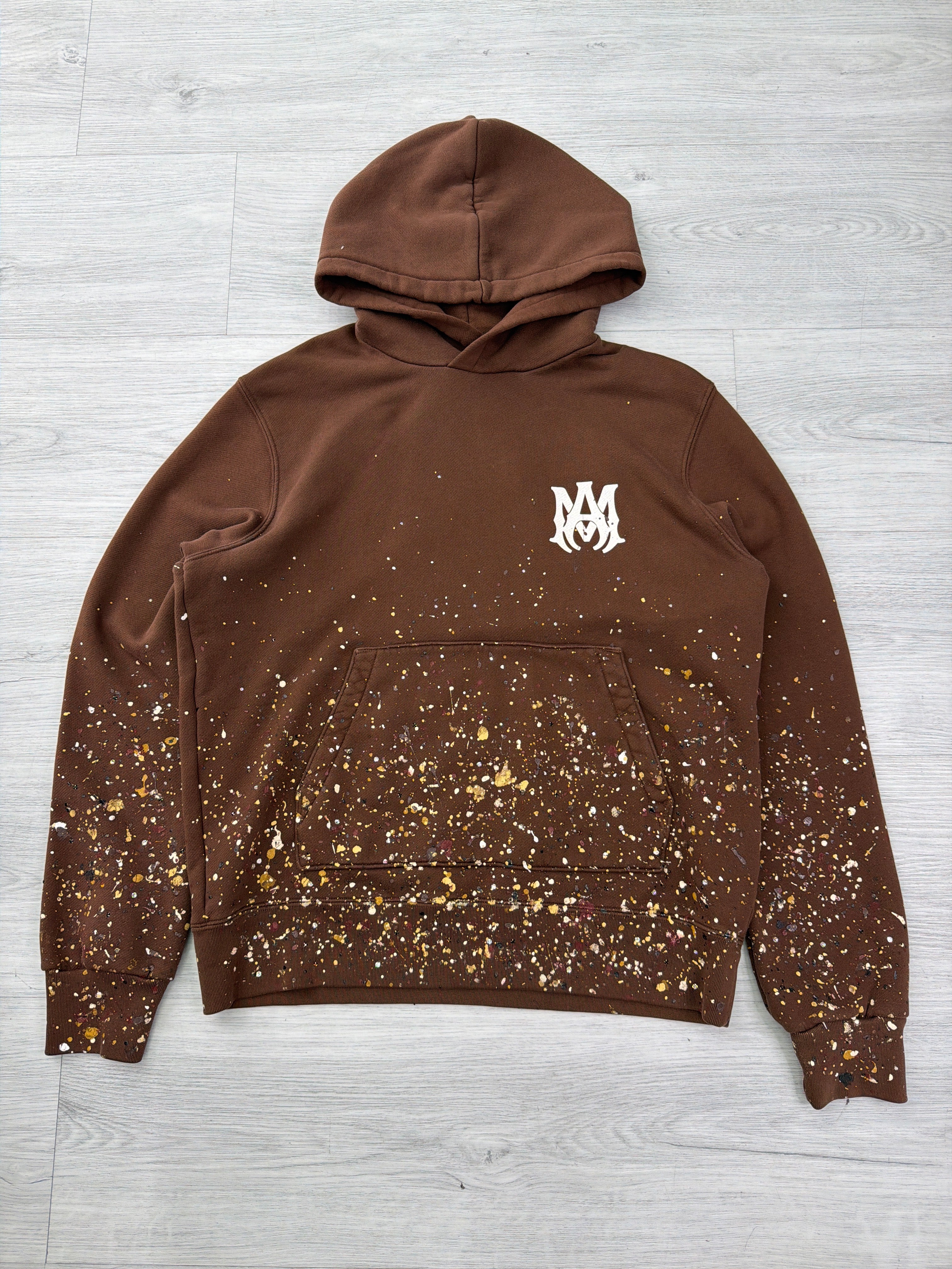 Amiri Hoodie MA Crystal Paint Splatter Brown