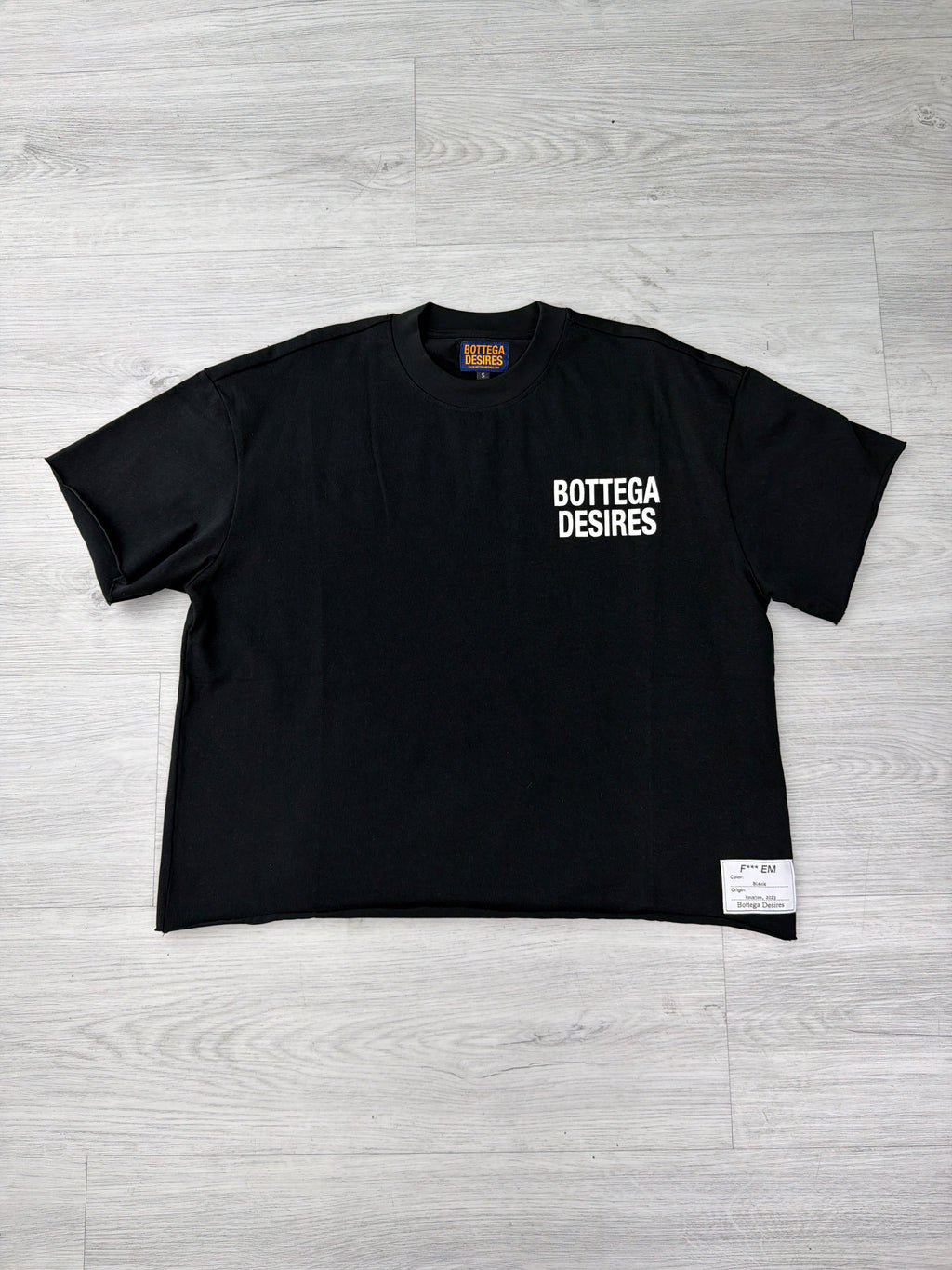 Bottega Desires black fuck em tee
