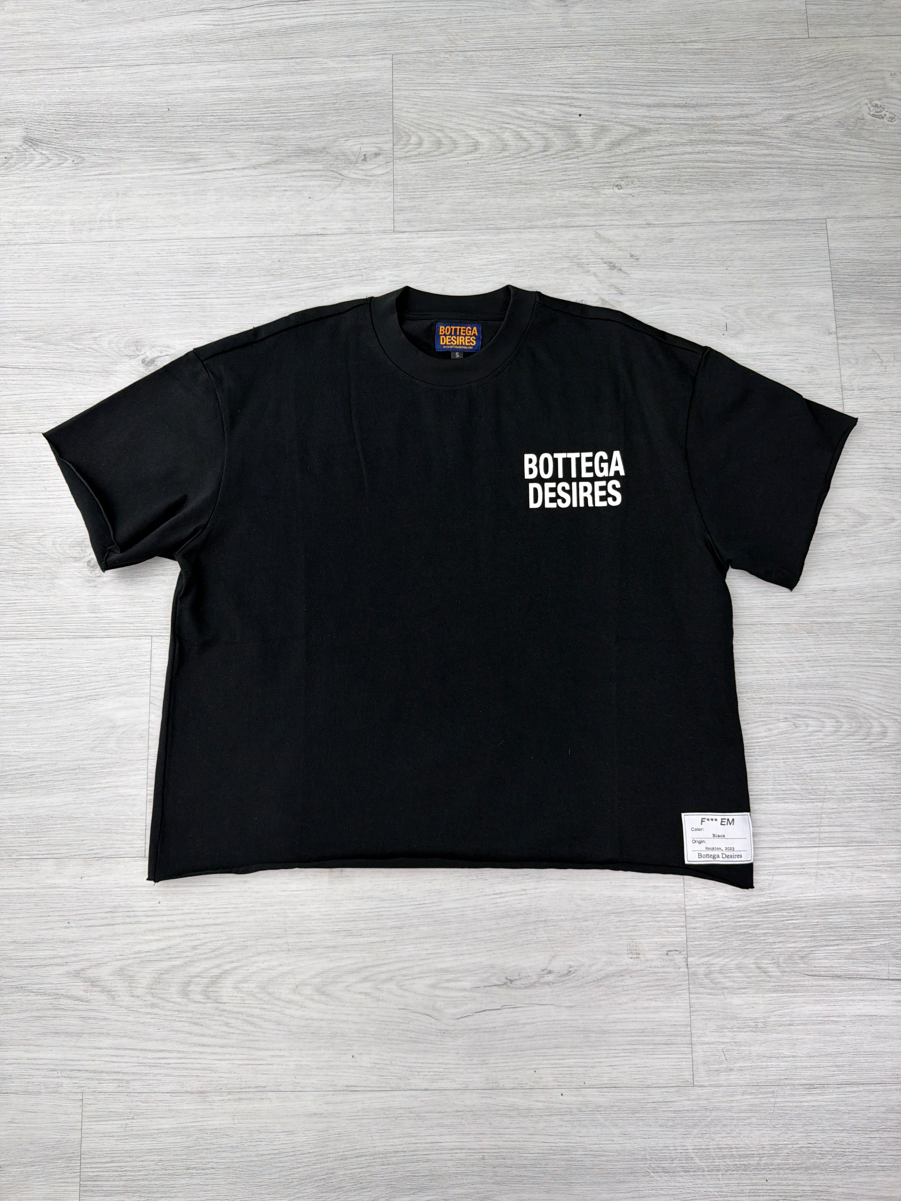 Bottega Desires black fuck em tee