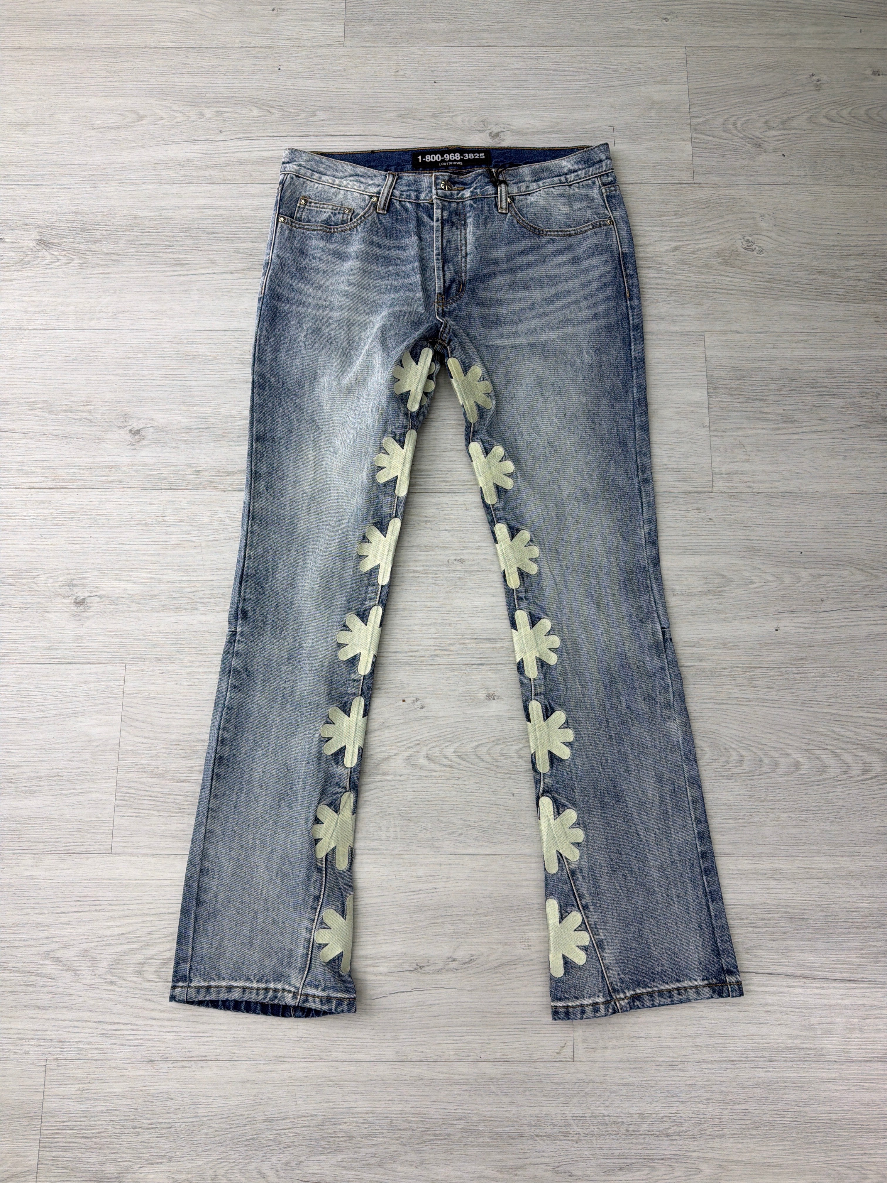 Lost shadows Blue White Jeans