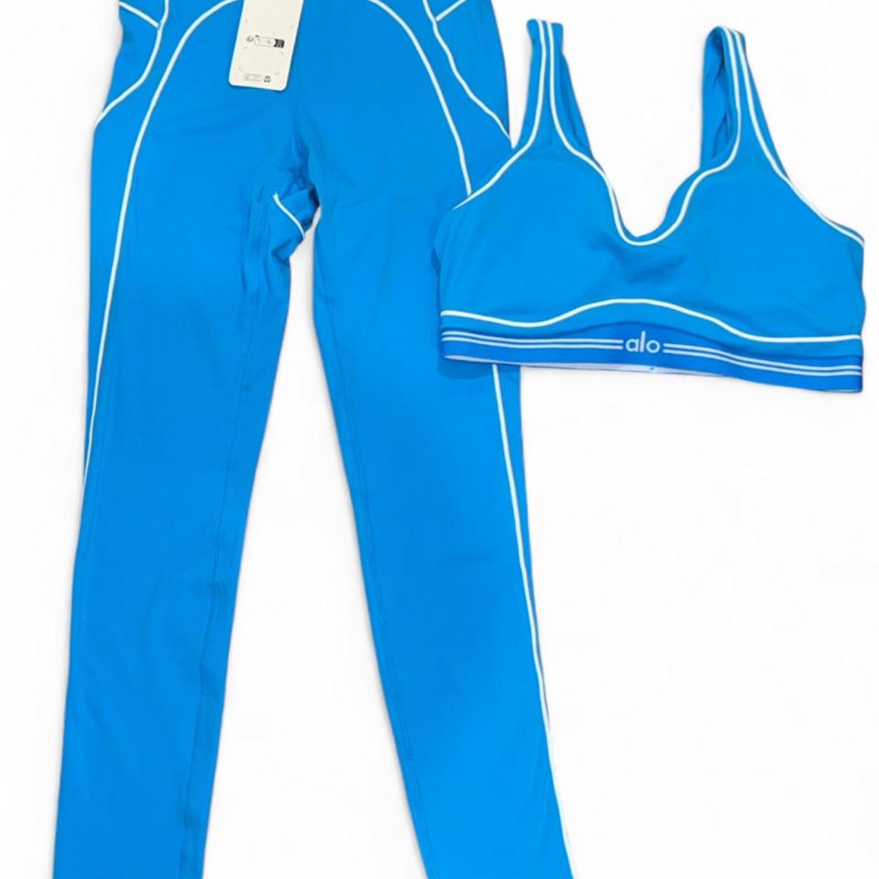 Alo bra and leggings set light blue