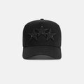 3 star Trucker Hat Black Rinestone