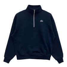 Alo navy blue quater zip sweater no pants