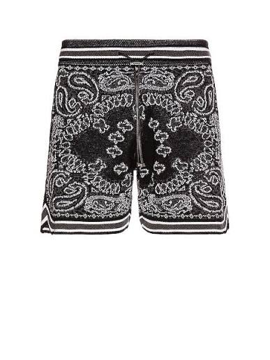 Amiri Bandana B-Ball Shorts Grey Black