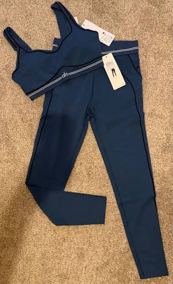 Alo bra and leggings set navy Blue
