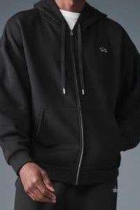 Alo black full zip hoodie