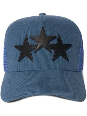 Amiri 3 star trucker hat blue/black